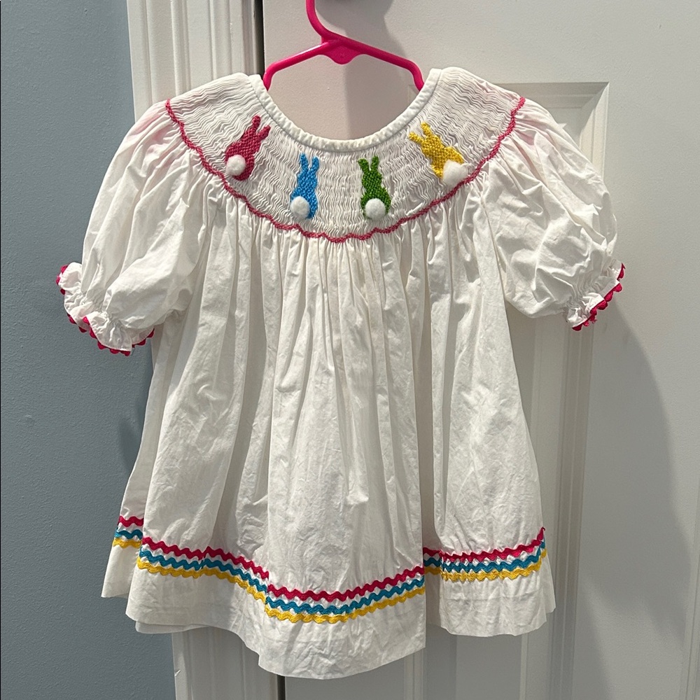 White Smocked Easter Dress
